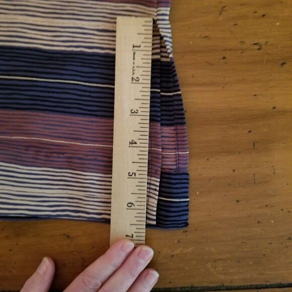 Soo Yung Lee RARE Vintage Silk Dress Striped Sz 8 Hong Kong Blue Brown Sundress - Picture 12 of 15